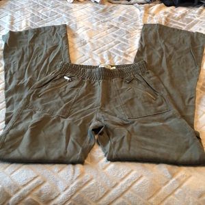 Green wide legged dress pants